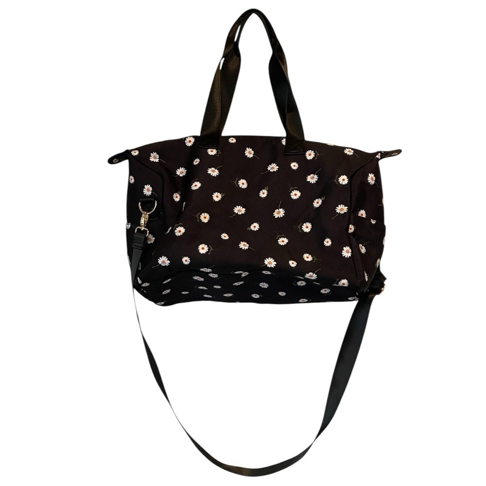 Alice & Olivia Black/Floral Weekender Bag, Canvas, Adjustable Strap, Medium Size - Picture 2 of 15